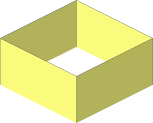 Box with 4 Faces (2 Parallel Pairs) without Bottom Edges
