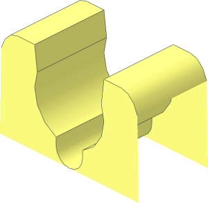 Top Clip with Rounded Tips and Centre Notch