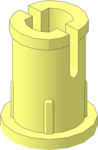 Technic Pin 1.0 with Base Collar, Rectangular Centre Hole and Thin Base Ribs