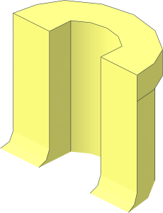 Technic Pin Collar Half with Small Rectangular Hole and Long Slit