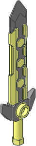 Minifig Sword with Hexagonal Decorations with Flat Silver Pattern