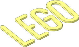 LEGO Logo for Studs - 3D with Sharp Top