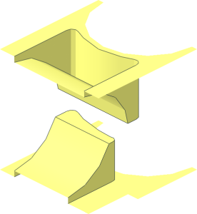 Technic Peg Hole Negative for Alternate Beam Type 2 with Extensions