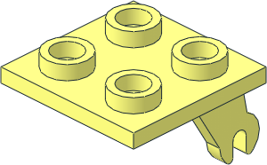 Plate  2 x  2 with 2 Wheel Clips Angled