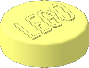 Stud with LEGO Logo - 3D with Sharp Top