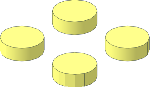 Stud Group Truncated Laterally Curved 40D for Round 2 x 2 Parts
