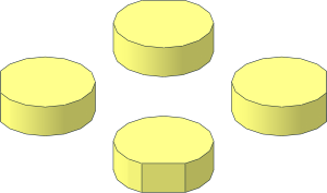 Stud Group Truncated Laterally Straight 40D for Round 2 x 2 Parts