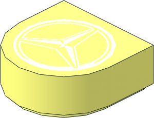 Tile 1 x 1 with Rounded End with White Mercedes-Benz Logo Pattern Tile 1 x 1 with Rounded End with White Mercedes-Benz Logo Pattern