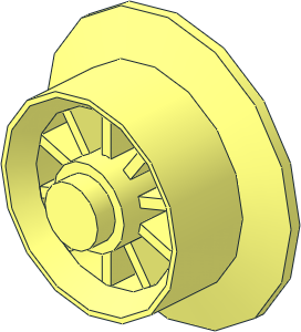 ~Train Wheel Spoked with Cylindrical Rim with 8 LDU Axle Hole