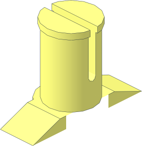 Wheel Holding Pin with  2 Fillets without Bottom Faces