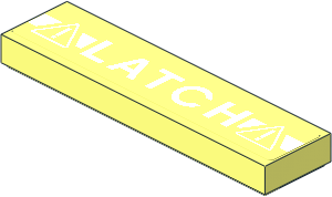 Tile  1 x  4 with White 'LATCH' and Exclamation Marks in Triangles Sticker