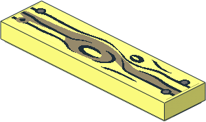 Tile  1 x  4 with Wood Grain and Nails Type 3 Sticker