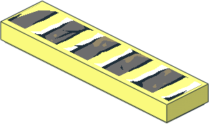 Tile  1 x  4 with Bricks and Cracks Type 1 Sticker