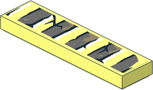 Tile  1 x  4 with Bricks and Cracks Type 3 Sticker
