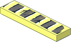 Tile  1 x  4 with Bricks and Cracks Type 4 Sticker