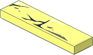 Tile  1 x  4 with Bricks and Cracks Type 6 Sticker