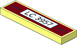 Tile  1 x  4 with "LC 3957" License Plate Sticker