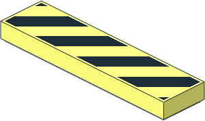 Tile  1 x  4 with Black Danger Stripes Pattern