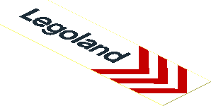 Sticker  1.2 x  4.0 with "Legoland" and Chevrons Right