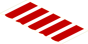 Sticker  2.6 x  6 with White and Red Stripes