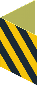 Sticker  1.1 x  1.9 with Danger Stripes Chevron (Formed)