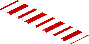 Sticker  2.6 x 10 with White/Red Stripes