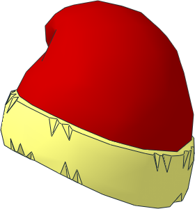 Minifig Headdress Beanie with Pom Pom with Red Outer Pattern