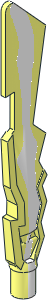 Minifig Sword with Jagged Edges with Marbled White Pattern