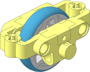Motor Inertia Flywheel  4 x  6 x  2 with Metal Wheel and Dark Azure Tyre Pattern