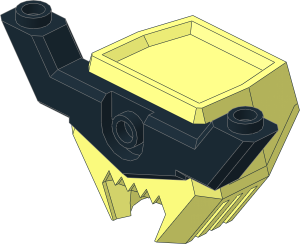 Minifig Helmet Large Square with Black Side Extensions Pattern