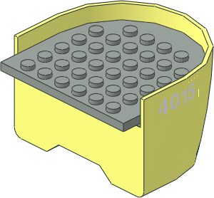 Boat Section Stern 6 x 6 x 3.333 with Light Grey Deck with White "4015" Stickers on Both Sides Boat Section Stern 6 x 6 x 3.333 with Light Grey Deck with White "4015" Stickers on Both Sides