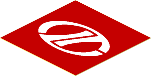 Sticker  1.8 x  1.8 with White "LT" Logo on Red Background