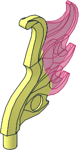 Flame  3.5L Rounded Wing Shaped with Bar 0.5L with Marbled Trans Dark Pink Pattern