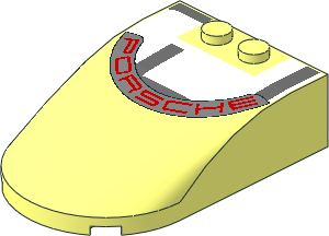 Windscreen  6 x  4 x  1.333 Curved with Red "PORSCHE" and Dark Grey Lines on White Roof Pattern Windscreen  6 x  4 x  1.333 Curved with Red "PORSCHE" and Dark Grey Lines on White Roof Pattern