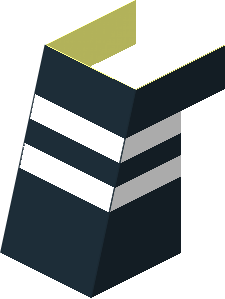 Sticker Funnel Black with White Stripes (Formed for Slope Brick 75  2 x  2 x  3)