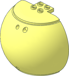 Windscreen  9 x  4 x  7 Hemisphere with 4 Hollow Studs on Top