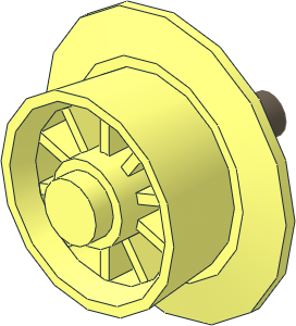 Train Wheel Spoked with Conical Rim with Stub Axle