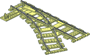 Train Track 9V Switch Right Straight Train Track 9V Switch Right Straight