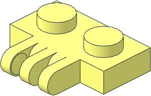 Hinge Plate 1 x 2 with 3 Fingers On Side Hinge Plate 1 x 2 with 3 Fingers On Side