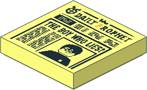 Tile  2 x  2 with Newspaper "the DAILY PROPHET" and "THE BOY WHO LIES?" Pattern
