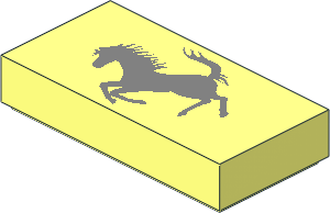 Tile  1 x  2 with Silver Ferrari Horse Logo Pattern