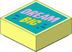 Tile  1 x  1 with "DREAM BIG" on Dark Turquoise Background Pattern
