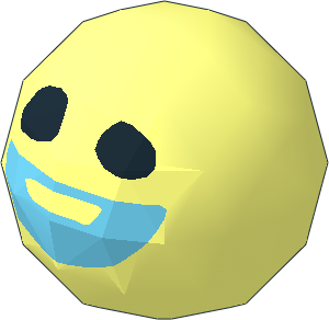 Technic Ball Joint with Axlehole Blind with Black Eyes and Medium Azure Smile Pattern Technic Ball Joint with Axlehole Blind with Black Eyes and Medium Azure Smile Pattern