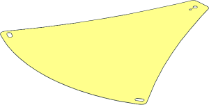 Sheet Fabric Triangular 21.8 x 20.7 with Curved Sides and  4 Holes