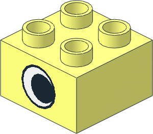 Duplo Brick 2 x 2 with Eye without White Spot on 2 Sides Pattern Duplo Brick 2 x 2 with Eye without White Spot on 2 Sides Pattern