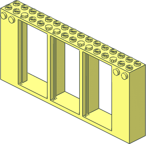 Frame 2 x 16 x 6 with 3 Openings and 4 Studs on Front Frame 2 x 16 x 6 with 3 Openings and 4 Studs on Front
