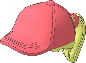 Minifig Hair with Ponytail and Coral Baseball Cap Pattern