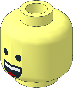 Minifig Head with Open Mouth with Tongue / Half Open Mouth with Tongue 2-Sided Pattern