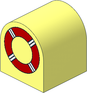 Duplo Brick 2 x 2 x 2 Curved Top with Life Preserver Pattern Duplo Brick 2 x 2 x 2 Curved Top with Life Preserver Pattern