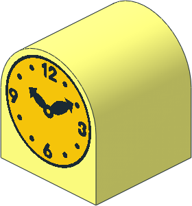 Duplo Brick 2 x 2 x 2 Curved Top with Clock Hands 10:10 Pattern Duplo Brick 2 x 2 x 2 Curved Top with Clock Hands 10:10 Pattern